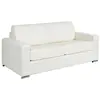 VENTE-UNIQUE Canapé 3 places convertible express cuir de buffle blanc - Couchage 140 cm - Matelas 14 cm - CALITO