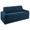 VENTE-UNIQUE Canapé 3 places convertible express en velours côtelé bleu - Couchage 140 cm - Matelas 22 cm - CALITO