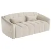 VENTE-UNIQUE Canapé 3 places convertible express en velours beige - Couchage 140 cm - Matelas 14 cm RETUNA II