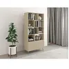 Vente-unique-Bibliothèque avec 2 portes et 8 niches - Beige - NORSIM