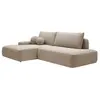 VENTE-UNIQUE Canapé d'angle gauche ouvert convertible en tissu texturé taupe DAVISO