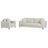 VENTE-UNIQUE Canapé 3 places et fauteuil en tissu texturé beige JAMOLO