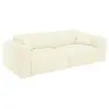 VENTE-UNIQUE Canapé 4 places convertible en tissu texturé blanc cassé ...