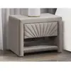 VENTE-UNIQUE Lot de 2 tables de chevet - 1 tiroir et 1 niche - Velours...