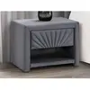 VENTE-UNIQUE Lot de 2 tables de chevet - 1 tiroir et 1 niche - Velours...