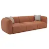 Canapé 3 places en tissu texturé terracotta JUNETI