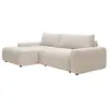 Canapé d'angle gauche convertible en tissu texturé beige DAVISO