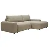 VENTE-UNIQUE Canapé d'angle droit convertible en tissu texturé taupe DAVISO