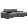 Canapé dangle droit convertible en tissu texturé gris DAVISO
