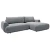 VENTE-UNIQUE Canapé d'angle droit convertible en tissu texturé gris anthracite MONELIA