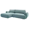 VENTE-UNIQUE Canapé d'angle gauche convertible en tissu texturé bleu MONELIA