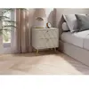 Lot de 2 tables de chevet - 2 tiroirs - Beige - TEODA