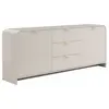 Buffet avec 2 portes et 3 tiroirs - Beige et doré - ORALINO