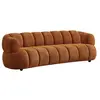 Canapé 3 places en tissu bouclette terracotta COLIANI