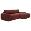 Canapé dangle droit convertible en tissu chenille bordeaux DAVISO
