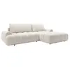Canapé dangle droit convertible en tissu chenille beige FARNETA