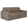 VENTE-UNIQUE Canapé 3 places convertible express en tissu texturé taup...