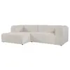 Canapé dangle gauche en tissu texturé beige RIMALO