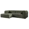 Canapé dangle gauche en tissu texturé vert kaki RIMALO