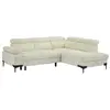 Canapé dangle droit convertible en tissu texturé blanc cassé TICOUTA