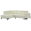Canapé dangle gauche convertible en tissu texturé blanc cassé TICOUTA