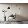 VENTE-UNIQUE Grand lampadaire arc - Métal et marbre - H. 180 cm - Noir...