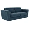 VENTE-UNIQUE Canapé 3 places convertible express en tissu texturé bleu...