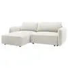Canapé dangle gauche convertible en tissu chenille blanc cassé PLUFATI