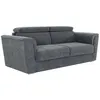 VENTE-UNIQUE Canapé 3 places convertible express en tissu texturé gris...