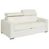 VENTE-UNIQUE Canapé 3 places convertible express en cuir de buffle bla...