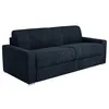 VENTE-UNIQUE Canapé 3 places convertible express en tissu bleu - Couch...