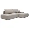 Canapé dangle droit ouvert convertible en tissu texturé taupe DAVISO