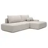 Canapé dangle droit ouvert convertible en tissu texturé beige DAVISO