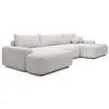 VENTE-UNIQUE Grand canapé dangle panoramique convertible en tissu text...