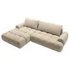 Canapé dangle gauche convertible en tissu chenille taupe FARNETA