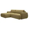 Canapé dangle gauche convertible en tissu chenille vert olive MONELIA