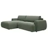 Canapé dangle gauche convertible en tissu chenille vert sapin MONELIA