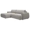 Canapé dangle gauche convertible en tissu chenille gris MONELIA