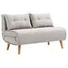 Canapé 2 places convertible en tissu beige VALERIO