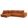 Canapé dangle gauche avec dossier en tissu chenille terracotta CLENALI