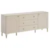 Buffet avec 2 portes et 3 tiroirs - Beige et doré - ALOBARA