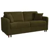 VENTE-UNIQUE Canapé 3 places convertible express en tissu vert kaki - ...