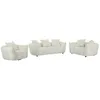 VENTE-UNIQUE Canapé 3 places 2 places et fauteuil en tissu texturé bla...