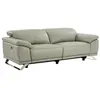 VENTE-UNIQUE Canapé 3 places relax électrique en cuir de vachette gris clair AZIDEE II