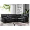 VENTE-UNIQUE Grand canapé d'angle relax en simili noir CANBY