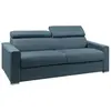 VENTE-UNIQUE Canapé 4 places convertible express en tissu VIZIR - Bleu - Couchage lattes larges 160 cm - Matelas 22 cm avec mémoire de forme DUNL