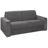 VENTE-UNIQUE Canapé 3 places convertible express en velours CALITO - Anthracite - Couchage 140 cm - Matelas 22 cm avec mémoire de forme