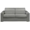 VENTE-UNIQUE Canapé 3 places convertible express en simili CALITO - Gris - Couchage 140 cm - Matelas 22 cm avec mémoire de forme DUNLOPILLO
