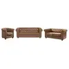 VENTE-UNIQUE Canapé 3+2+1 places CHESTERFIELD en microfibre aspect cuir vieilli