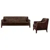 VENTE-UNIQUE Canapé 3 places et un fauteuil en cuir COLBERT - Marron